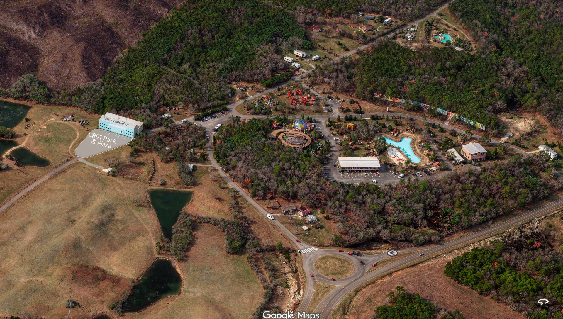 Aerial concept rendering of the CR 91 Park Plaza destination