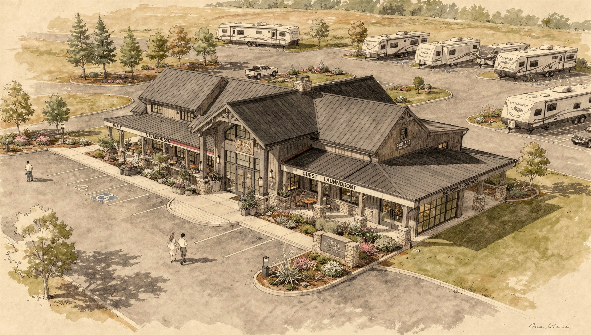 Architectural concept illustration of CR 91 Park Plaza